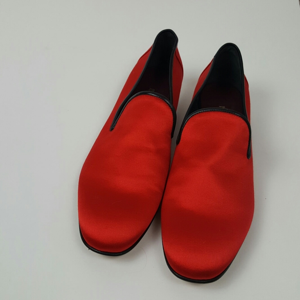 Diane Von Furstenberg flat slip on shoes loafers fabric leather women size 8.5